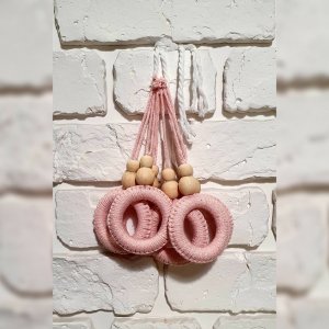 Работа Новогодние украшения колечки розовые