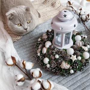 Робота Новорічний підсвічник в білому кольорі 2