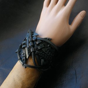 Работа кожаный браслет стимпанк готический стиль  61