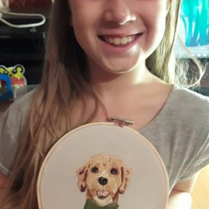 Робота Вишита картина муліне в наявності і на замовлення мордочка