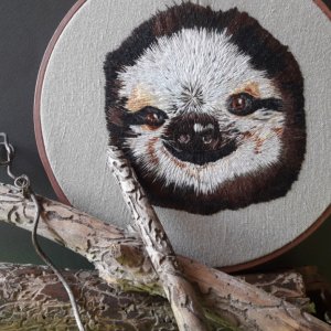 Робота Вишита картина лінивець в наявності та на замовлення