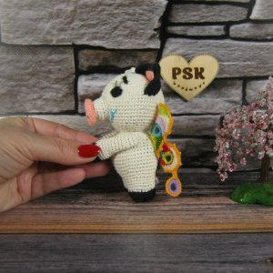 Робота Свинка з крилами, в'язана гачком м'яка іграшка хрюша