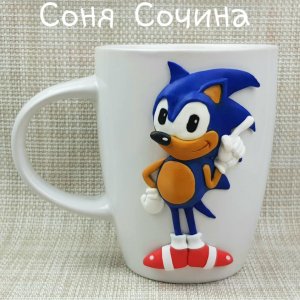 Работа Чашка детская Соник кружка подарок объемная фигурка