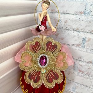 Робота Ялинкові прикраси ручної роботи, балерина на кулі.