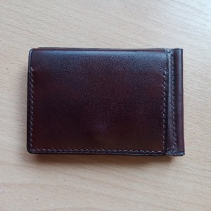 Работа Мини кошелек "зажим" на магнитах из натуральной кожи.