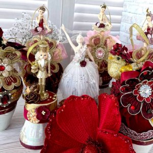 Работа Большой набор елочных игрушек ручной работы 