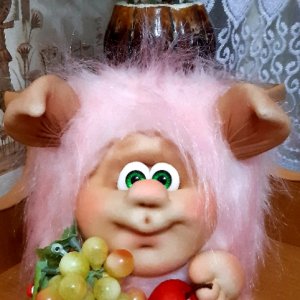 Работа Девочка Эльф ручной работы с фруктами