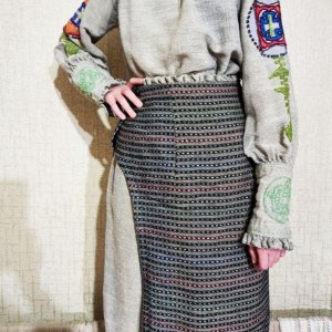 Робота Жіноча лляна спідниця. Ткана авторська робота.