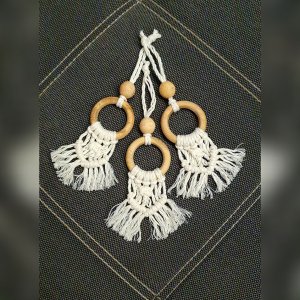 Работа Новогодние подвески макраме 