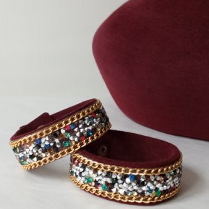 Робота Браслет бордо зі стразами