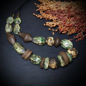 Работа Бусы Восточные специи по керамике ручной работы