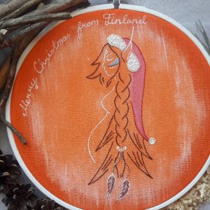 Робота Вишита картина з Різдвом Merry Christmas from Finland 