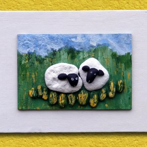 Работа Художественная миниатюра из морской гальки  