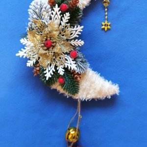 Робота НОВОРІЧНА, РІЗДВЯНА ПІДВІСКА "МІСЯЦЬ" (02)