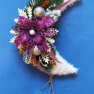 Робота НОВОРІЧНА, РІЗДВЯНА ПІДВІСКА "МІСЯЦЬ" (03)