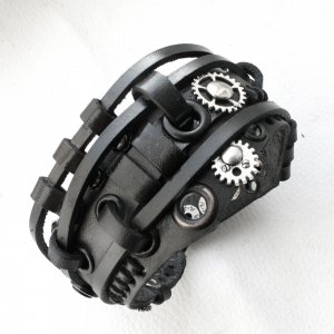 Работа кожаный браслет стимпанк готический стиль 56