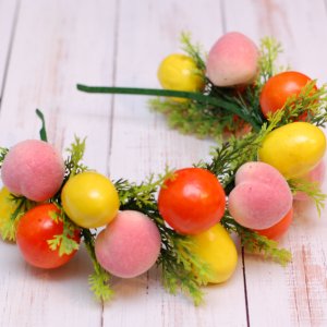 Работа Новогодний обруч ободок с фруктами