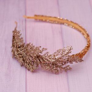 Работа Новогодний обруч ободок бронзово-золотой