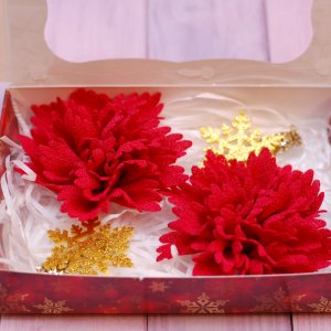 Робота Новорічний набір прикрас червоно-золотий