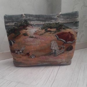 Работа Гобеленовая пляжная сумочка