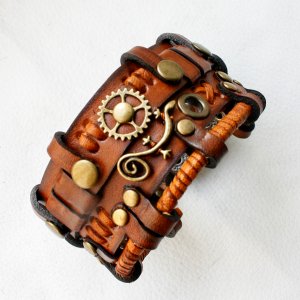 Работа кожаный браслет стимпанк  стиль 53 