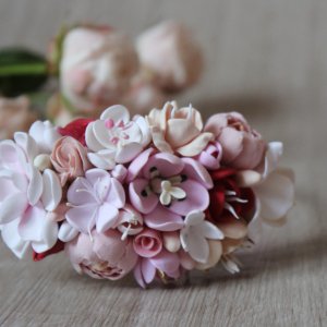 Робота Обруч для волосся з квітами ручної роботи "Квіткова феєрія"