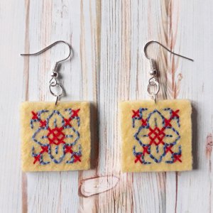 Робота Вишиті сережки "Настрій"