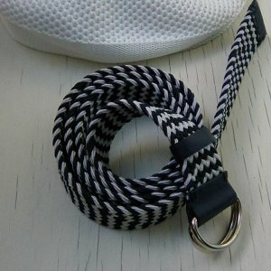 Работа Ремень женский сине-белый плетеный