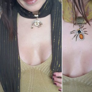 Робота Шарф – кольє. Два шарфи 3 кулони.