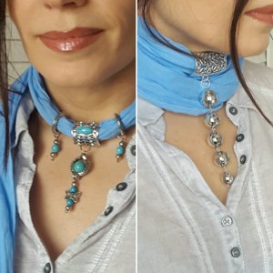 Робота Блакитний шарф. Один шарф 2 кулони.