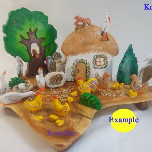 Работа Птичий дворик. Деревянные игрушки ручной работы.