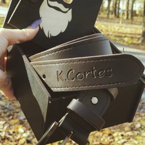 Работа Ремень мужской классический из натуральной кожи.