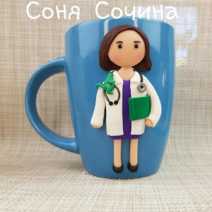 Работа Чашка с декором ПЕДИАТР кружка подарок врачу доктору