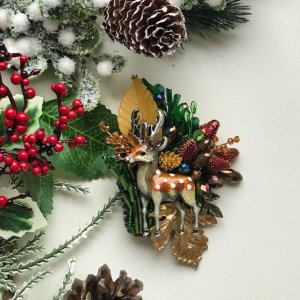 Работа Брошь Лесная сказка