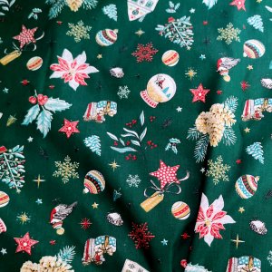 Работа Французский хлопок с новогодним рисунком