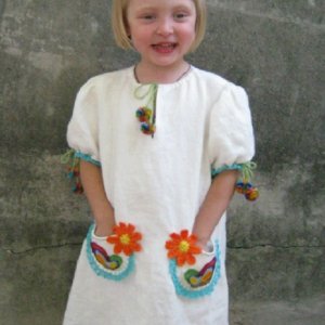 Робота Дитяса лляна сукня "Метелики"