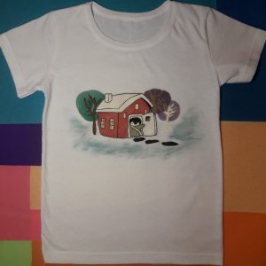 Робота Розпис футболки фарбами та муліне 