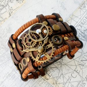 Работа кожаный браслет стимпанк 52 