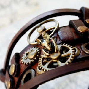 Работа кожаный браслет стимпанк  51