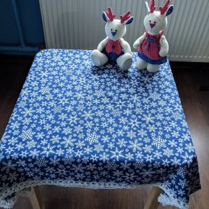 Робота Новорічна серветка скатертина "Сніжинки"