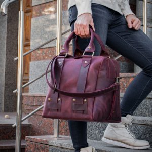 Работа Кожаный женский саквояж, Саквояж для парикмахеров 