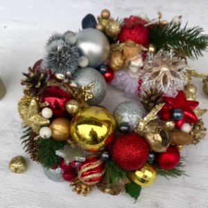 Работа подсвечник новогодний