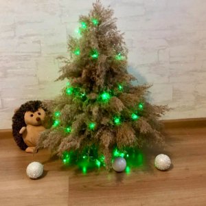 Работа Елка из пампасной травы