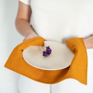 Работа Двойная салфетка 40 см x 40 см Оранжевый