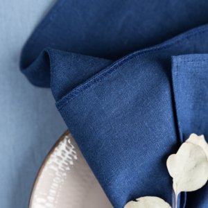 Робота Рушник з льону 45 см x 45 см Синій 