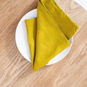 Робота Рушник з льону 45 см x 45 см Гірчичний 