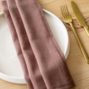 Робота Рушник з льону 45 см x 45 см Коричневий