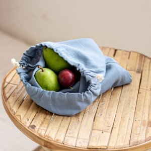 Работа Сумка для хранения из льна 18 см x 22 см Голубой