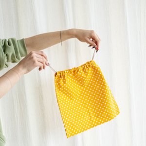 Работа Сумка для хранения из хлопка 26см x 30см Желтая