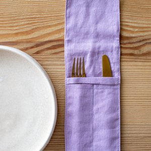 Работа Конверт для столовых приборов, фиолетовый (10 см x 25 см)